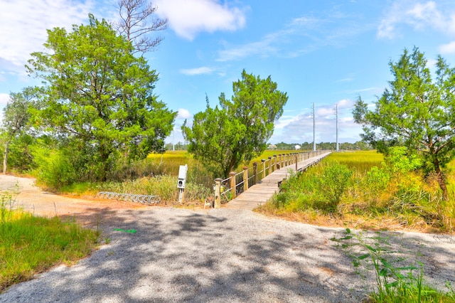 view of street with a rural view