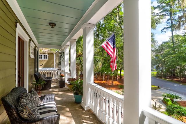 view of patio / terrace featuring covered porch