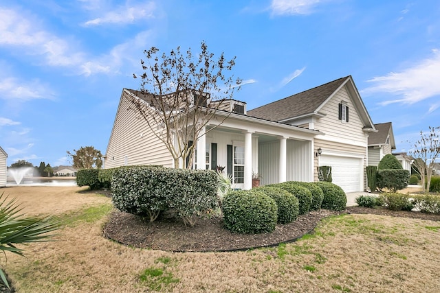 view of property exterior featuring a lawn