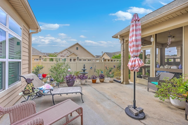 view of patio with a fenced backyard