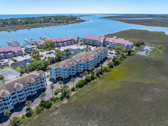 142 Marsh View Villas, Folly Beach, SC 29439 - bird's eye view of a large body of water and apartment complex