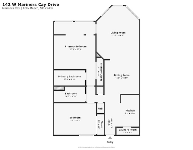 142 Marsh View Villas, Folly Beach, SC 29439 - floor plan / room layout