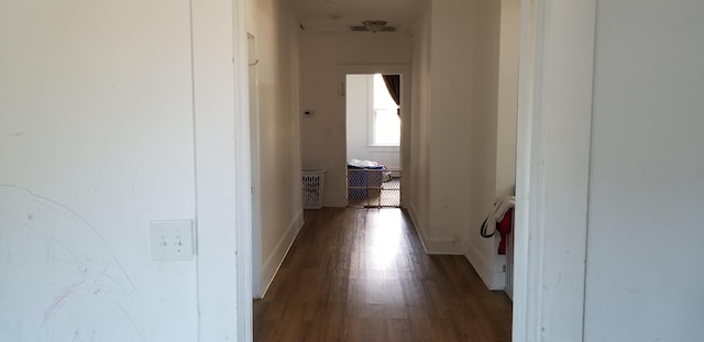 hall featuring dark hardwood / wood-style flooring