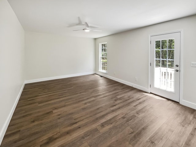 702 Spark St, Mount Pleasant, SC 29464 - unfurnished room with dark wood-type flooring and a ceiling fan