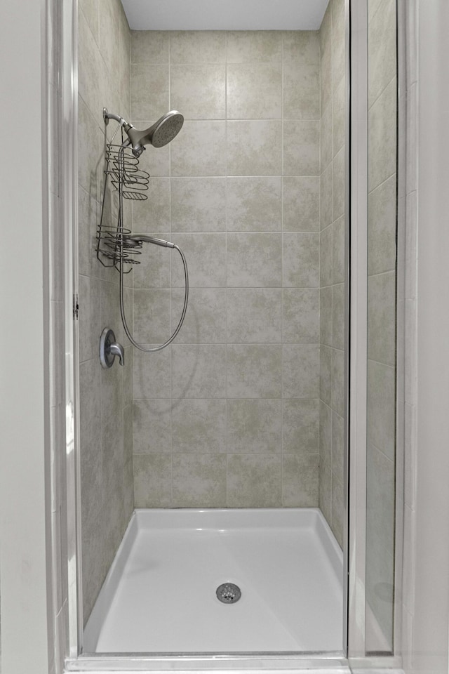 bathroom featuring a shower stall