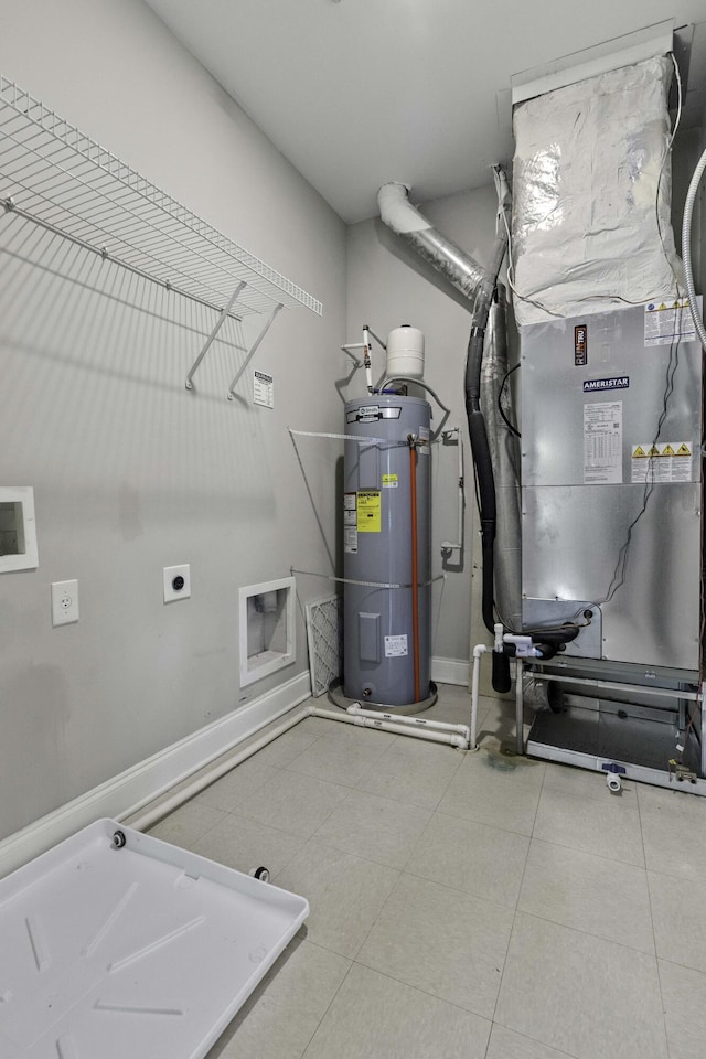 utilities with heating unit and electric water heater