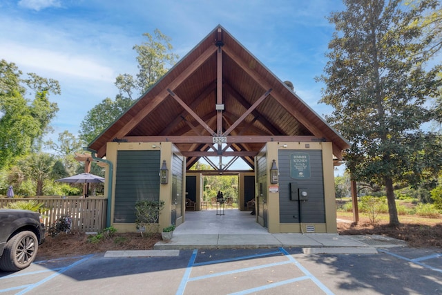 surrounding community with uncovered parking