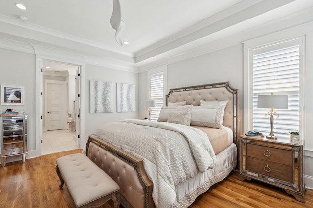 3858 Sawyers Island Dr, Mount Pleasant, SC 29466 - bedroom featuring beverage cooler, crown molding, recessed lighting, and wood finished floors