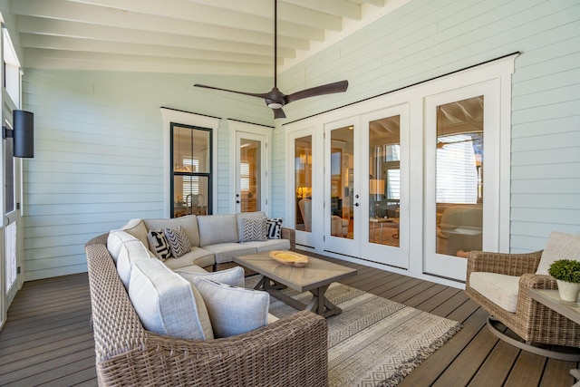 3858 Sawyers Island Dr, Mount Pleasant, SC 29466 - deck featuring outdoor lounge area and french doors