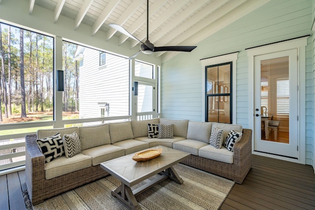 3858 Sawyers Island Dr, Mount Pleasant, SC 29466 - sunroom with a ceiling fan, outdoor lounge area, and a wealth of natural light