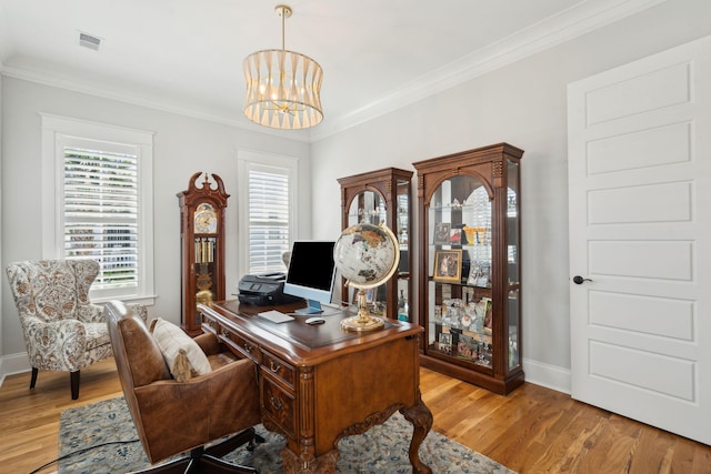 3858 Sawyers Island Dr, Mount Pleasant, SC 29466 - office space featuring a wealth of natural light, visible vents, a notable chandelier, and wood finished floors