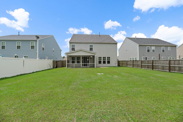 158 Netherfield Dr, Summerville, SC 29486 - rear view of house featuring a sunroom and a fenced backyard