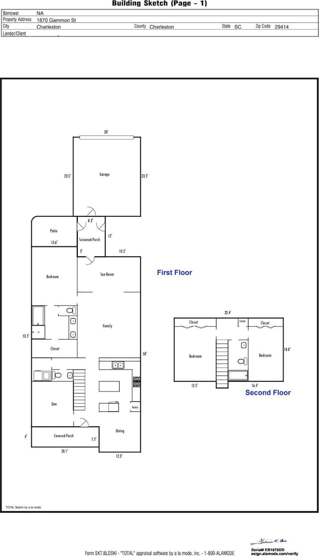 1870 Gammon St, Charleston, SC 29414 - home floor plan