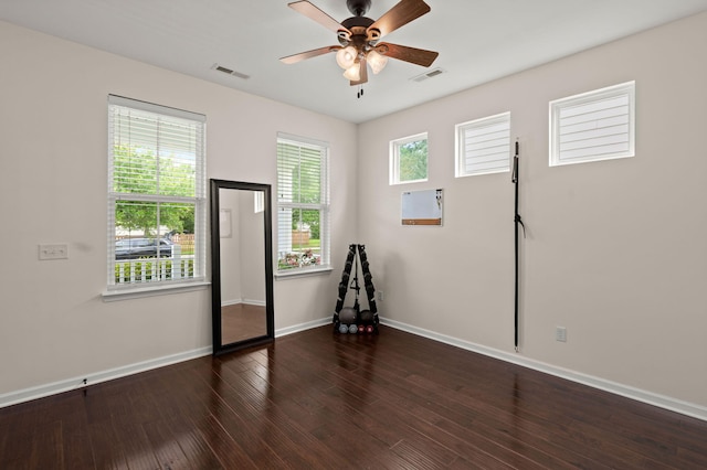 1870 Gammon St, Charleston, SC 29414 - empty room featuring a ceiling fan, baseboards, and wood finished floors