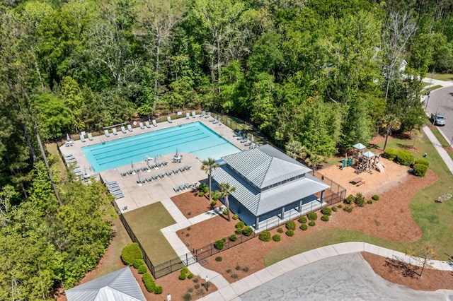 1870 Gammon St, Charleston, SC 29414 - drone / aerial view of a pool and a forest