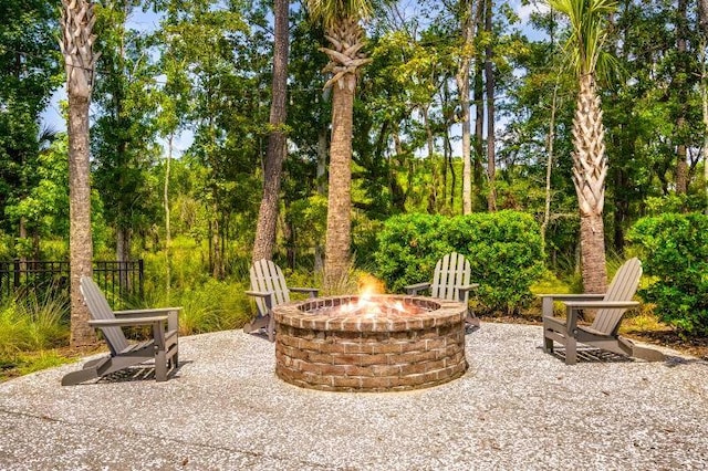 1870 Gammon St, Charleston, SC 29414 - view of patio / terrace with an outdoor fire pit