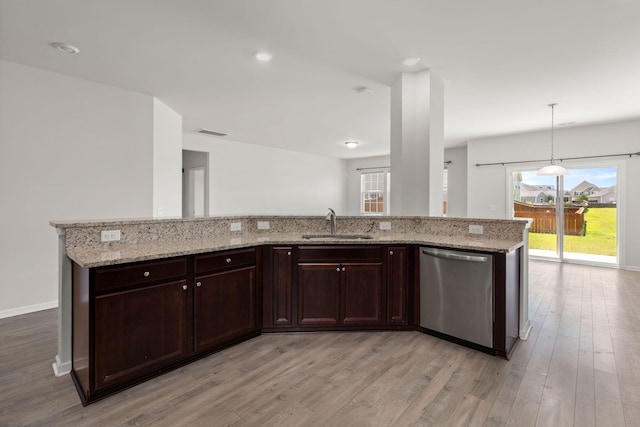 341 Witch Hazel St, Summerville, SC 29486 - kitchen featuring dishwasher, light wood-type flooring, and healthy amount of natural light