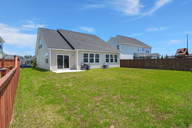 341 Witch Hazel St, Summerville, SC 29486 - back of property featuring central AC unit, a shingled roof, and a patio
