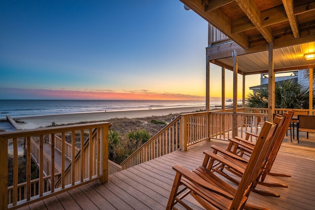 505 E Arctic Ave, Folly Beach, SC 29439 - deck featuring view of water and beach
