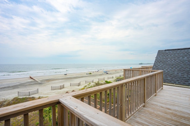 505 E Arctic Ave, Folly Beach, SC 29439 - deck featuring view of water and beach