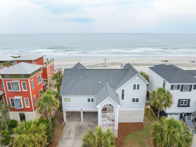 505 E Arctic Ave, Folly Beach, SC 29439 - aerial view of property and surrounding area featuring expansive beach
