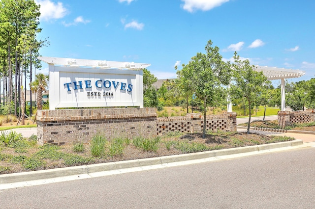 view of community sign