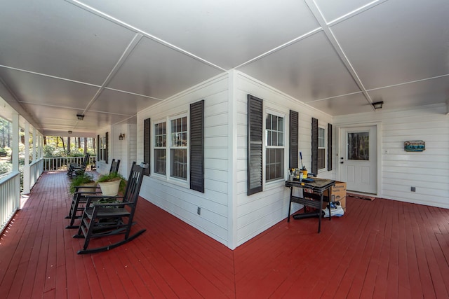 wooden deck with a porch