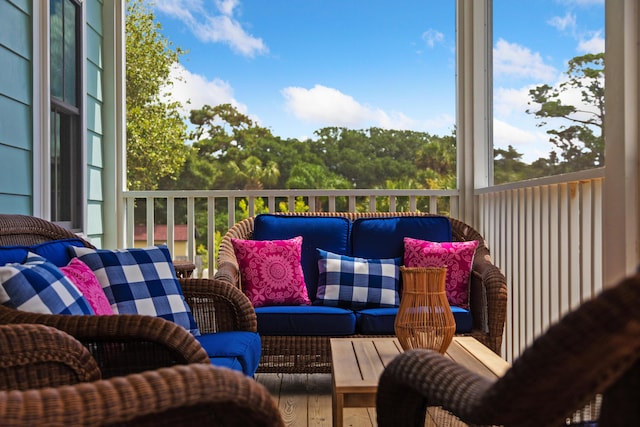 balcony with an outdoor hangout area