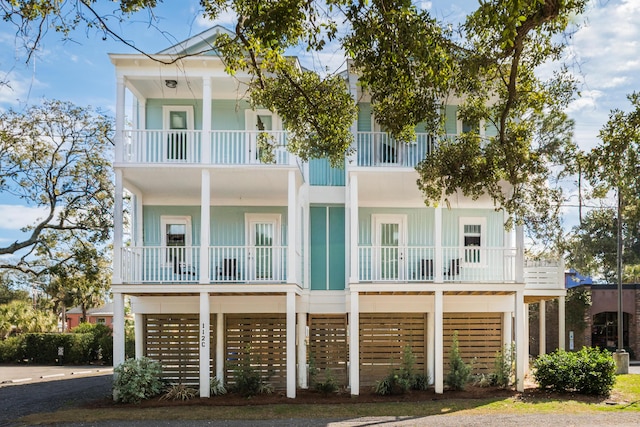 beach home with a balcony