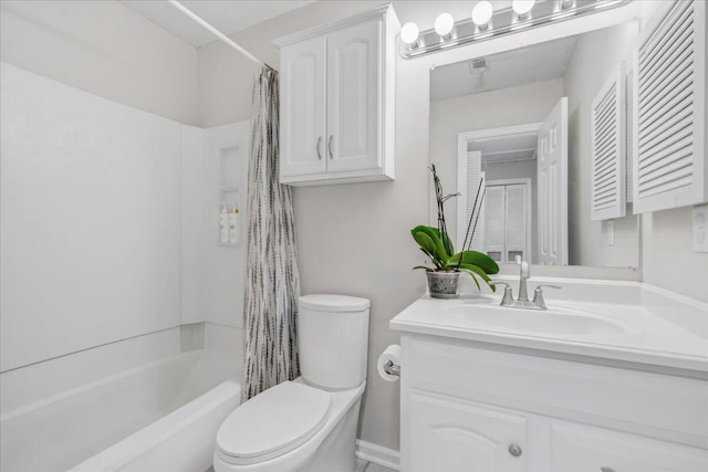 58 Indigo Ln, Goose Creek, SC 29445 - bathroom with vanity, toilet, and shower / bath combo with shower curtain