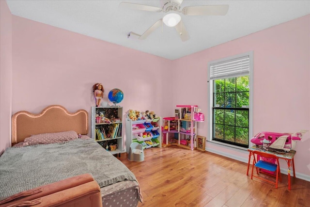 58 Indigo Ln, Goose Creek, SC 29445 - bedroom with wood finished floors, baseboards, and ceiling fan