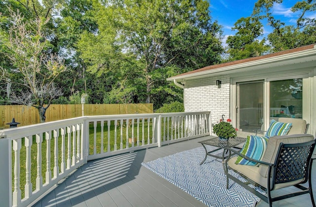 wooden terrace with fence