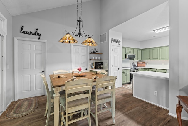 6242 Fieldstone Cir, Charleston, SC 29414 - dining room with dark wood finished floors and high vaulted ceiling