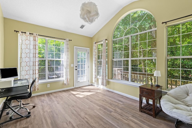 6242 Fieldstone Cir, Charleston, SC 29414 - office with wood finished floors, vaulted ceiling, and baseboards