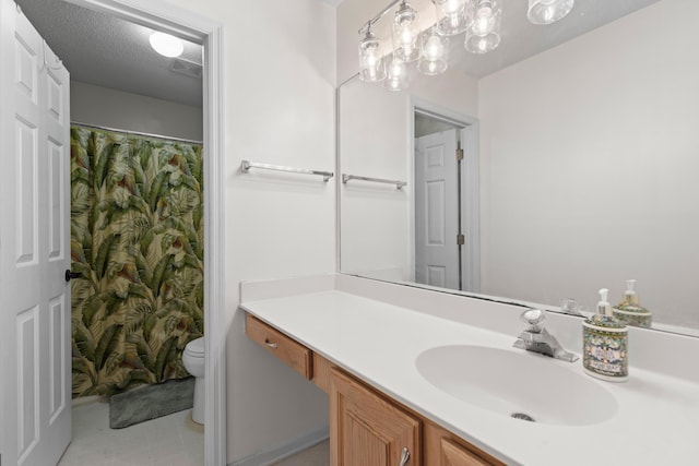 6242 Fieldstone Cir, Charleston, SC 29414 - full bathroom with toilet, vanity, tile patterned flooring, and a shower with curtain