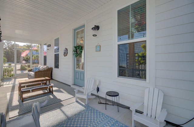 view of patio featuring covered porch