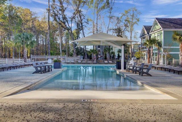 view of pool featuring a patio area