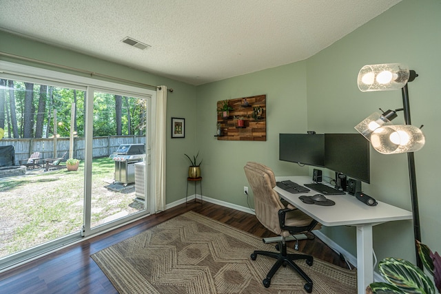 2016 Wild Flower Ln, Charleston, SC 29414 - office featuring wood finished floors, a textured ceiling, and baseboards
