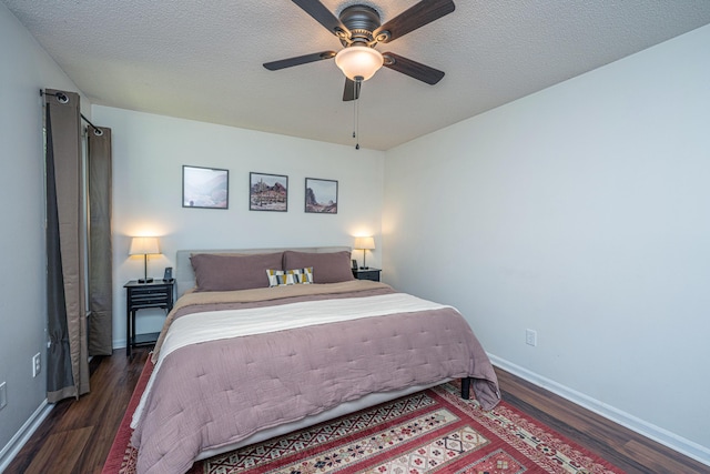 2016 Wild Flower Ln, Charleston, SC 29414 - bedroom with wood finished floors, baseboards, a textured ceiling, and ceiling fan
