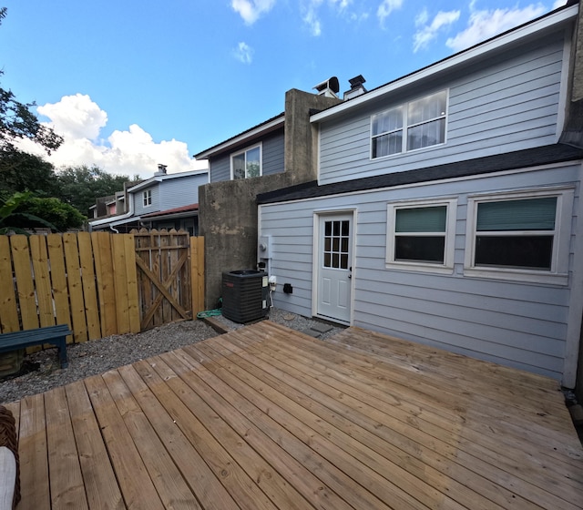 712 Nora Ln, Mount Pleasant, SC 29464 - wooden terrace featuring central air condition unit and a gate