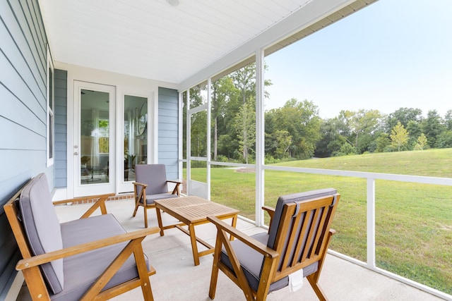 view of sunroom