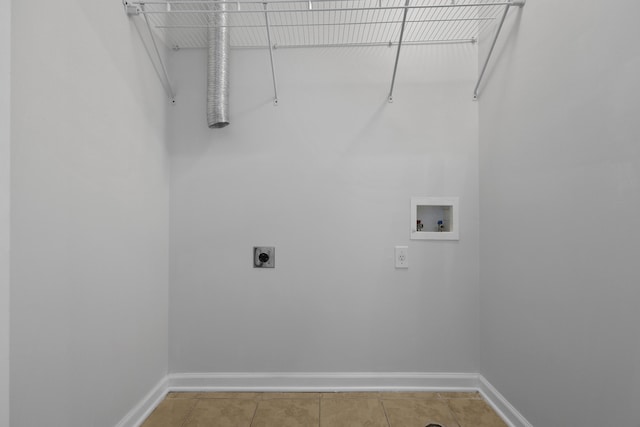 145 Taylor Cir, Goose Creek, SC 29445 - laundry room with hookup for an electric dryer, washer hookup, baseboards, and light tile patterned flooring