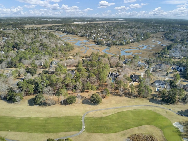 aerial view with view of golf course