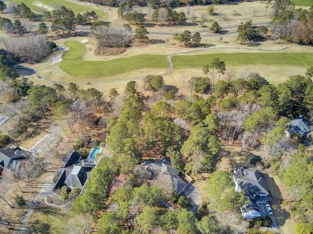 bird's eye view featuring view of golf course