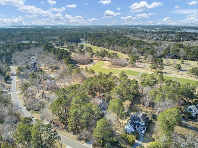 bird's eye view with golf course view