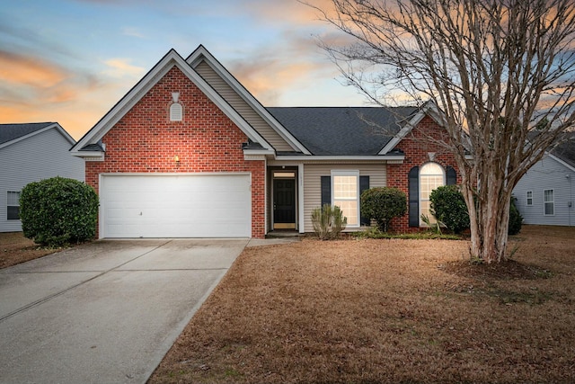 view of front facade with a garage