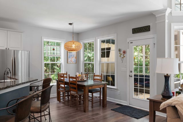 3574 Toomer Kiln Cir, Mount Pleasant, SC 29466 - dining room with dark wood-style flooring and healthy amount of natural light