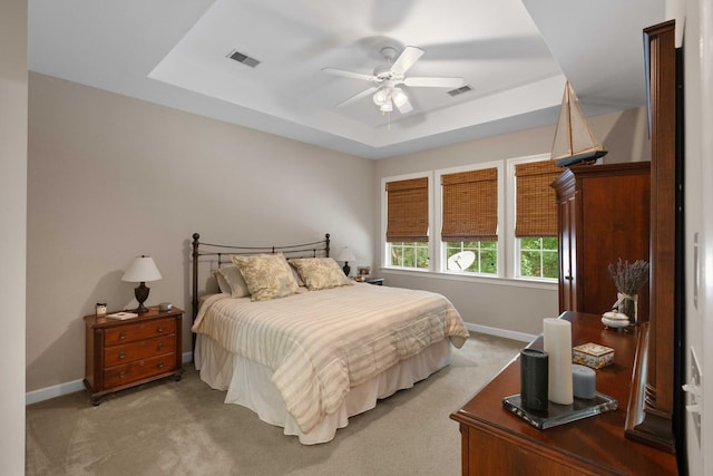 3574 Toomer Kiln Cir, Mount Pleasant, SC 29466 - carpeted bedroom with a tray ceiling and a ceiling fan