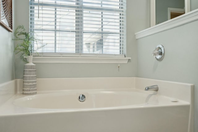 full bathroom with a garden tub