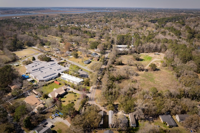 drone / aerial view with a forest view